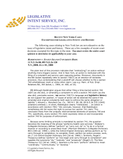 New York - Legislative Intent Service