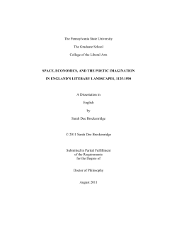 SPACE, ECONOMICS, AND THE POETIC IMAGINATION IN