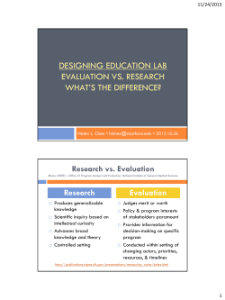 Evaluation vs. research what`s the difference?