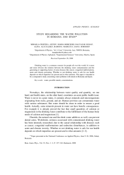 STUDY REGARDING THE WATER POLLUTION IN ROMANIA AND