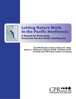 Letting Nature Work in the Pacific Northwest: A Manual for Protecting