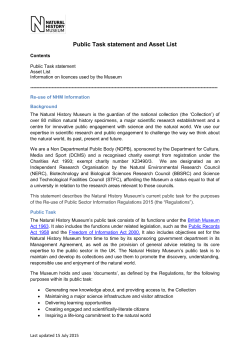 Public Task statement and Asset List