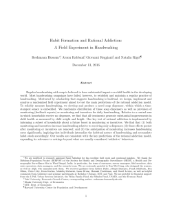 Habit Formation and Rational Addiction