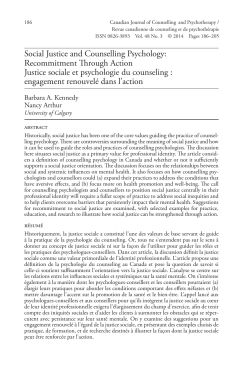 Social Justice and Counselling Psychology