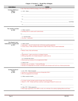 Chapter 13 Section 2 &ndash; World War II Begins (p. 460-465)