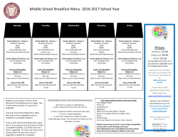Prices Middle School Breakfast Menu 2016