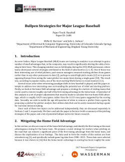 Bullpen Strategies for Major League Baseball