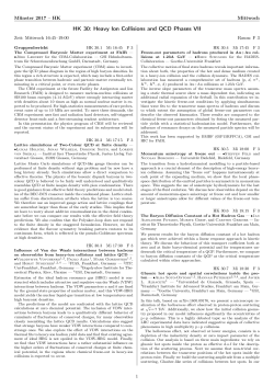 HK 30: Heavy Ion Collisions and QCD Phases VII