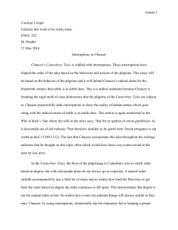 Engl 325 Paper Canterbury Tales