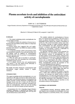 Plasma ascorbate levels and inhibition of the