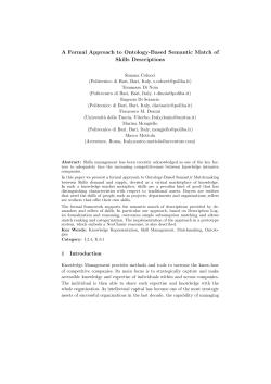 A Formal Approach to Ontology-Based Semantic Match of Skills