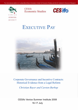 Corporate Governance and Incentive Contracts