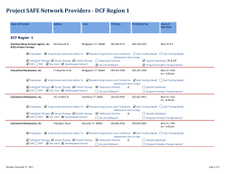 Project SAFE Network Providers - DCF Region 1