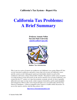 California Tax Problems - San Jose State University