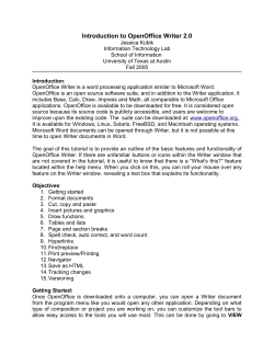 Introduction to OpenOffice Writer 2.0