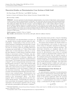 Theoretical Studies on Photoionization Cross Sections of Solid Gold∗