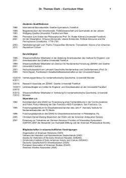 Dr. Thomas Clark – Curriculum Vitae 1 - Goethe