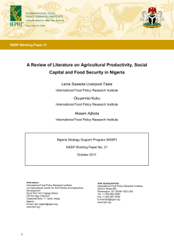 A Review of Literature on Agricultural Productivity, Social