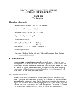 ENGL224 The Short Story - Raritan Valley Community College