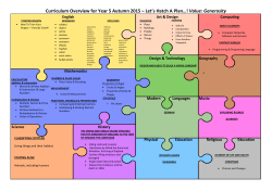 Curriculum Overview for Year 5 Autumn 2015 – Let`s Hatch A Plan
