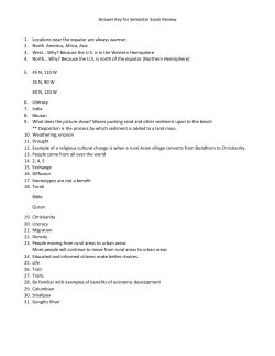 Answer Key for Semester Exam Review 1. Locations near the