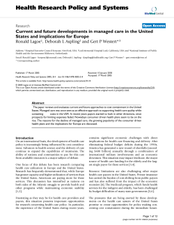 Current and future developments in managed care in the United