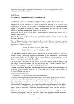 1 Boris Hessen The Social and Economic Roots of Newton`s