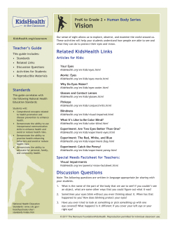 Teacher`s Guide - KidsHealth in the Classroom