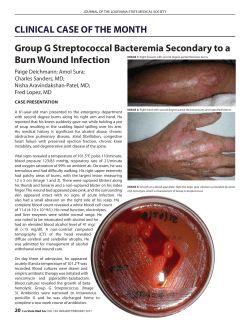 Group G Streptococcal Bacteremia Secondary to a Burn Wound