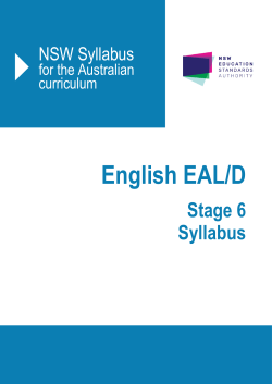 English EAL/D - NSW Syllabus