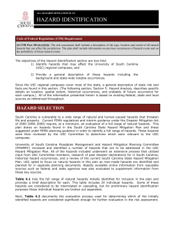 Hazard Identification - University of South Carolina