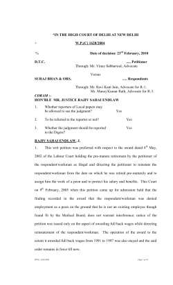 1628/2004 % Date of decision: 23 February, 2010 DTC ..... Petitione