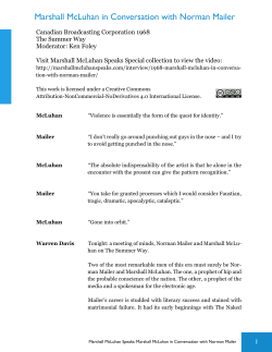 Marshall McLuhan in Conversation with Norman Mailer