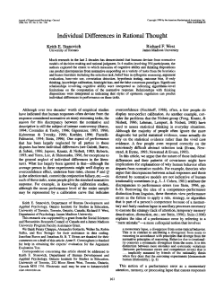 Individual Differences in Rational Thought