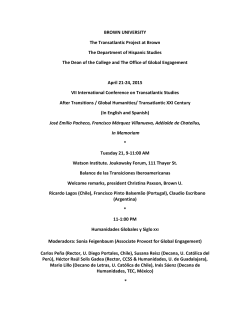 BROWN UNIVERSITY The Transatlantic Project at Brown The