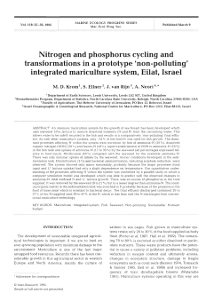 Nitrogen and phosphorus cycling and transformations in a prototype