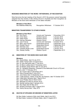 Minutes - 2014 (Appendix C) - Uniting Church in Australia