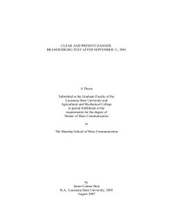 CLEAR AND PRESENT DANGER: BRANDENBURG TEST AFTER