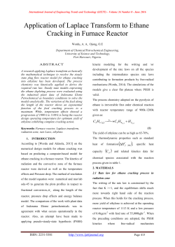 Application of Laplace Transform to Ethane Cracking in