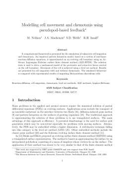 Modelling cell movement and chemotaxis using pseudopod