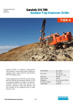 Technical specification - Sandvik Mining and Construction