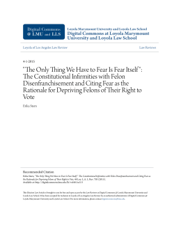 "The Only Thing We Have to Fear Is Fear Itself": The Constitutional