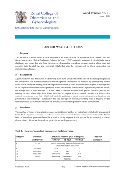 Labour Ward Solutions - Good Practice 10