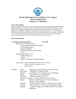 iew the Honors English 9 syllabus