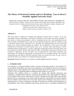 The Theory of Structural Anomie and Law Breaking