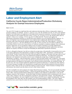 Labor and Employment Alert