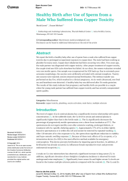 Healthy Birth after Use of Sperm from a Male Who Suffered
