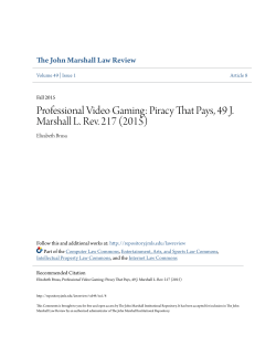 Professional Video Gaming: Piracy That Pays, 49 J. Marshall L. Rev