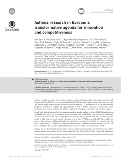 Asthma research in Europe - European Respiratory Journal