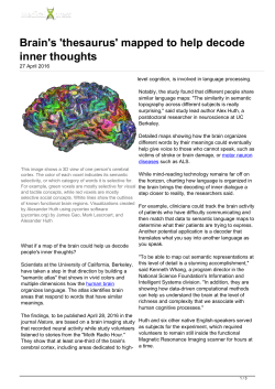 Brain`s `thesaurus` mapped to help decode inner